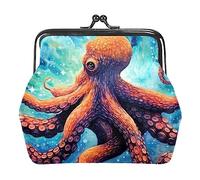 Monederos, monederos de pulpo estrellado galaxia, mini monedero portátil con cierre de beso para mujeres y niñas, Multicolor 5, 4.3x4.7 in/11x12 cm, Monedero