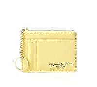 Monederos para mujer, color negro, para tarjetas de identificación, cartera para mujer, bolso de embrague para hombre, cartera plana, amarillo, talla única