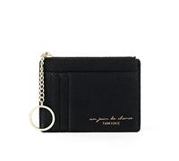 Monederos para mujer, color negro, para tarjetas de identificación, cartera para mujer, bolso de embrague para hombre, cartera plana, Negro , talla única