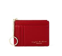 Monederos para mujer, color negro, para tarjetas de identificación, cartera para mujer, bolso de embrague para hombre, cartera plana, rojo, talla única