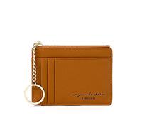 Monederos para mujer, color negro, para tarjetas de identificación, cartera para mujer, bolso de embrague para hombre, cartera plana, marrón, talla única