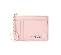 Monederos para mujer, color negro, para tarjetas de identificación, cartera para mujer, bolso de embrague para hombre, cartera plana, Rosa., talla única