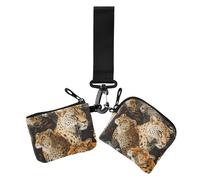 Monederos para mujer, diseño de leopardo de la selva, monederos para tarjetas, gran capacidad, con cremallera, bolsillo para monedas, 2 paquetes, Jungle Leopard Cool, 1 size, Arte impreso