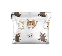 Monederos para tarjetas, tarjetas, almacenamiento de viaje para cosméticos, auriculares, joyas, Cute Cats Colors Expressions, Talla única, Cute Cats Colors Expressions