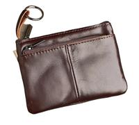 monederos pequeños Mini Monedero de Cuero con Capa Cabeza Piel Vaca, Tarjetero Hecho a Mano Cremallera, Funda for Llave Coche, Billetera Corta for Mujer(Coffe-Bigsize)