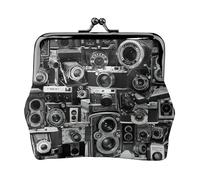 Monederos retro Cool Camera Collection, pequeña cartera para tarjetas para hombres y mujeres, para ir de compras y salidas casuales, Negro -, Talla única, Art Deco
