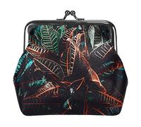 Monederos vintage con diseño de hojas negras tropicales, Como se muestra en la imagen, Talla única, Organizador de bolsas