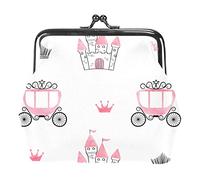 Monederos vintage para cambio, carteras dibujadas de castillos con corona rosa, Como se muestra en la imagen, Talla única, Organizador de bolsas