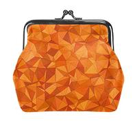 Monederos vintage para cambio, monedero, billetera, fondo triangular, abstracto, naranja, Como se muestra en la imagen, Talla única, Organizador de bolsas