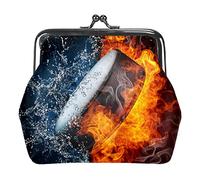 Monederos vintage para cambio, monedero, billetera, hockey, fuego y agua, Como se muestra en la imagen, Talla única, Organizador de bolsas