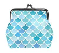 Monederos vintage para cambio, monedero, monedero, diseño de sirena azul, patrón de mar, Como se muestra en la imagen, Talla única, Organizador de bolsas