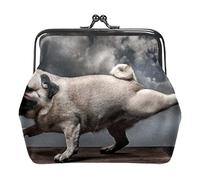 Monederos vintage para cambio, monedero, monedero, lindo patrón de perro pug y cachorro, Como se muestra en la imagen, Talla única, Organizador de bolsas