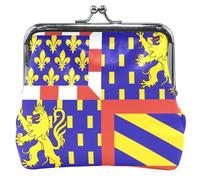 Monederos y bolsas de cuero personalizados, lindo monedero de la bandera de Bourgogne Franche Comté con cerradura de beso para tarjetas