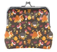 Monederos y bolsas de piel de erizo de zorro con hebilla y cierre para cambio de monedas, Cute Fox Hedgehog, UNITALLA, Cute Fox Hedgehog, UNITALLA, Classic