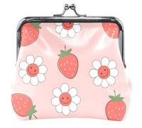Monederos y bolsas de piel rosa con fresas, lindas y divertidas bolsas para tarjetas, Bonitas fresas rosa, UNITALLA, Classic, Bonitas fresas rosa, UNITALLA, Classic