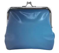 Monederos y bolsas para mujer con diseño abstracto azul oscuro con cierre de beso con hebilla y cierre de beso, pequeño cambio, borroso oscuro simple abstracto azul, clásico, Abstracto azul simple