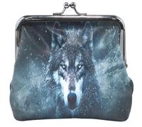 Monederos y Carteras Elegantes para Mujer, Monedero Wolf Cool Winter Kiss Lock para Cambio de Dinero, para niñas, 11,4 x 10,5 cm