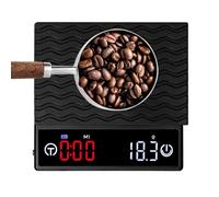 Monemey Báscula de Café Digital con Temporizador, Bascula Cocina con Tara Automática y LED, 2 Kg/0,1g de Alta Precisión, Barista Balanza Precision con Cubierta de Silicona para Espresso