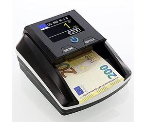 Monepass D8X - Detector de billetes falsos Euro con 8 sistemas de detección y 100% de fiabilidad (pruebas BCE) y batería incluida