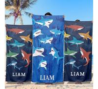 MoneRffi Toallas de Playa Personalizada con Nombre,Toalla de Playa Microfibra,Regalo Personalizado para Niña Niño,Toallas para baño,Camping,Playa,Ducha,Piscina