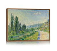 Monet Impresionista Paisaje Modernos Cuadros Decoracion Con Marcos Réplica Orillas del Sena Cerca Vétheuil Cuadro y Láminas Naturaleza Clásica Decorativos Hogar Para Salon Dormitorio Oficina 30X40cm