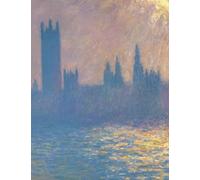 Monet LARGE Notebook #15: Claude Monet Notebook College Ruled to Write in 8.5x11" LARGE 100 Lined Pages - Houses of Parliament, Sunlight Effect - Cool Artist Gifts