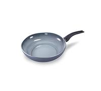 Moneta 4124328 Aria Finegres Wok 1 Mango, Aluminio, Gris, 28 cm, para todo tipo de cocinas incluida inducción