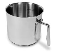Moneta Accordo Inox Cazo de Inducción, Revestimiento Exterior de Acero Inoxidable Cepillado, Apto para Todas las Cocinas, Apto para el Lavavajillas,14 cm