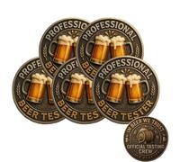 Moneta commemorativa Professional Beer Tester - Edizione ufficiale Tasting Crew, moneta sfida in Bronzo per Birra Artigianale, monete sfida Edizione Beers Tester (5pcs)