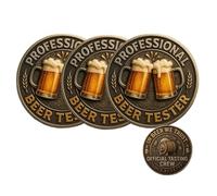 Moneta commemorativa Professional Beer Tester - Edizione ufficiale Tasting Crew, moneta sfida in Bronzo per Birra Artigianale, monete sfida Edizione Beers Tester (3pcs)