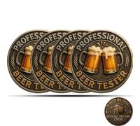 Moneta commemorativa Professional Beer Tester - Edizione ufficiale Tasting Crew, moneta sfida in Bronzo per Birra Artigianale, monete sfida Edizione Beers Tester (4pcs)