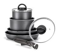 Moneta Eden Minispace - Batería de cocina (7 piezas, aluminio reciclado, 100% fabricado en Italia)