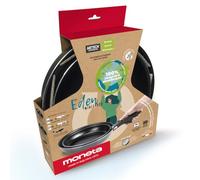 Moneta Eden Minispace - Juego de sartenes antiadherentes de 24 + 28 cm + mango extraíble, aluminio reciclado, 100% fabricado en Italia