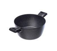 Moneta Etnea Cacerola 20cm, Aluminio Alimentario, Efecto Piedra Antiadherente, Negro, 20 cm