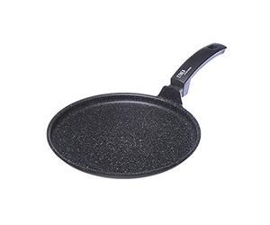 Moneta Etnea Plancha 32 cm, Revestimiento Artech Stone Ultra Efecto Piedra, Made in Italy, Negro