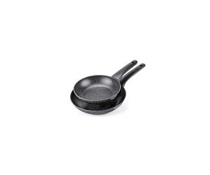 Moneta Formidabile Stone - Juego de 2 sartenes antiadherentes de 24-28 cm, también para inducción, 100% fabricado en Italia