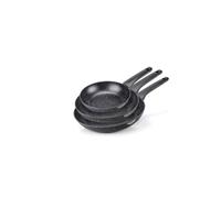 Moneta Formidabile Stone - Juego de 3 sartenes antiadherentes de 20-24-28 cm, también para inducción, 100% fabricado en Italia