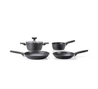 Moneta Magnolia Stone Black Batería de ollas, 5 piezas, para inducción y gas