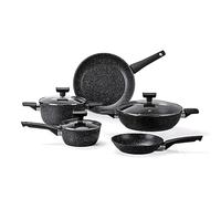 Moneta Magnolia Stone Black Batería de ollas, 8 piezas, para inducción y gas