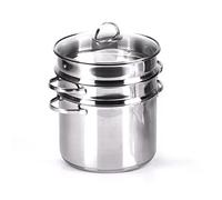 Moneta Pastaiola Allegro Inox 24 cm 7 litros con doble cesta, colador y cesta de vapor. Para todos los fuegos, incluida la inducción., A01A167502