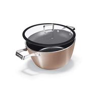 Moneta Rosegold Diamant, Cacerola con Tapa, Acero, para todo tipo de cocinas incluida inducción, 20 cm