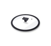 Moneta Tapa de Cristal con Borde de Silicona para Cacerolas y Sartenes, 24 cm
