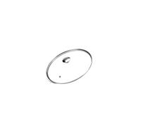 Moneta Tapa de cristal con borde y pomo de acero inoxidable, 16 cm