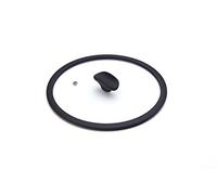 Moneta Tapa de vidrio templado con borde de silicona, resistente a altas temperaturas, apta para el lavavajillas, 26 cm