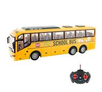 Monetais 12.4x3.2x4.5 Pulgadas Escala 1:30 Control Remoto inalámbrico eléctrico simulador de autobús turístico, Divertidos Juguetes creativos para niños y niñas, sin batería, Amarillo