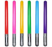 Monetais 6 Piezas Sables de Luz Inflables Sables de Luz Inflables de PVC de 35 Pulgadas para Niños Espadas de Sable de Seguras y Divertidas para Decoraciones de Fiestas, Colores Surtidos