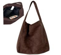 Monetais Bolso de mano de ante con cierre magnético Bolso de hombro de ante marrón retro y versátil de mano espacioso, resistente y duradero para mujeres niñas Compras diarias Escuela Trabajo Hombro