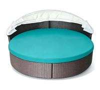 Monetais Funda de cojín para sofá Cama al Aire Libre, 66 Pulgadas, Impermeable, Funda de cojín para Exterior, Lavable para Piscina, Playa, Patio, de sofá Cama Azul Pavo Real