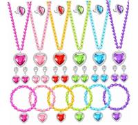 Monetais Joyas para niñas pequeñas, paquete de 6 conjuntos de joyas de vestir de princesa para niñas de 3 a 6 años, disfraz de juego de simulación para niños pequeños