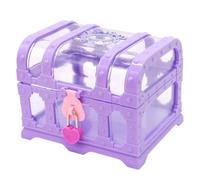 Monetais Paquete de 1 cofre del tesoro de juguete estilo princesa retro para niños con candado de corazón, caja de almacenamiento vacía, baratijas, color morado